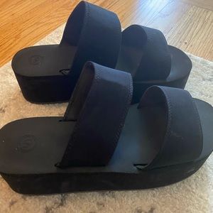Urban outfitters black platform sandals